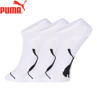 PUMA彪马袜子男士休闲运动船袜3双装 白色 均码