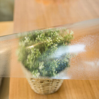 铭聚布艺 软玻璃加厚PVC桌布防水防烫塑料台布餐桌垫茶几垫透明磨砂水晶板 磨砂无味(厚度1.5mm)80cm*130cm
