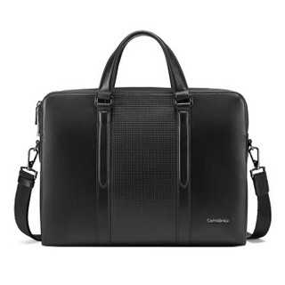 Samsonite/新秀丽公文包休闲商务男包大容量横款手提包黑色TN4