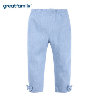 歌瑞家（greatfamily）A类儿童裤子夏装女孩长裤女童打底裤 蓝色110