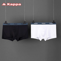 kappa 卡帕男士中腰速干舒适透气平角内裤KP8K06（2条装） 黑色/白色 175