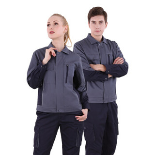 泰普仕（TELPS）防静电工作服套装 汽修/工厂/车间 春秋款长袖分体式 可水洗劳保服 灰蓝拼1套XL码