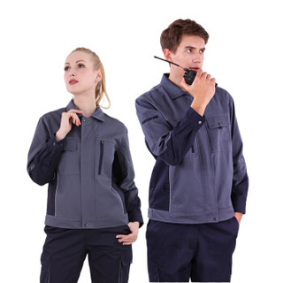 泰普仕（TELPS）防静电工作服套装 汽修/工厂/车间 春秋款长袖分体式 可水洗劳保服 灰蓝拼1套XL码