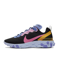 NIKE 耐克 HIKE REACT ELEMENT 55 男士休闲运动鞋 CI9593 黑/神秘火烈鸟红/浅蓟紫/亮花粉黄/浅白紫色 40