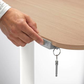 IKEA 宜家 BEKANT 贝肯特 落地电脑桌 白色+橡木色