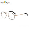 CHARMANT/夏蒙眼镜框 GA系列男女款金色时尚经典圆框光学近视眼镜架 GA38108 BK 48mm