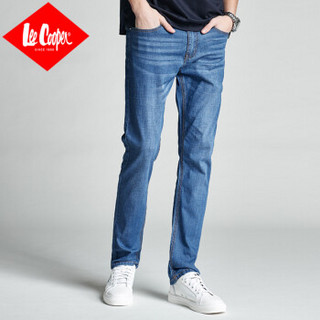 Lee Cooper 牛仔裤男直筒百搭休闲简约弹力中腰长裤男C1915 中蓝色 40码