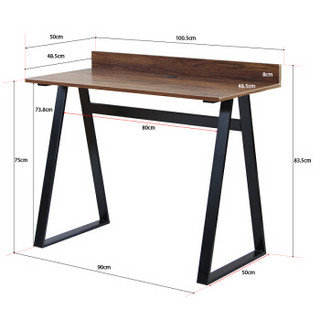 贝臻家 电脑桌台式 家用学习桌 书桌 办公桌 宿舍电脑桌 写字台 现代简约钢木电脑桌子Z形胡桃色