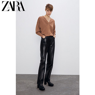 ZARA 02162101183 女士排扣饰罗纹外套 