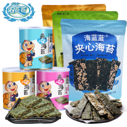 海蓝蓝 芝麻南瓜子炒米海苔夹心脆40g *5件