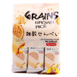 越南进口 河马莉 糙米卷雪饼 儿童休闲零食 膨化饼干糕点 五谷糙米饼 150g *16件