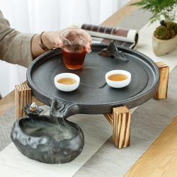 卡沐森 黑陶瓷石磨茶盘(送蓄水池)