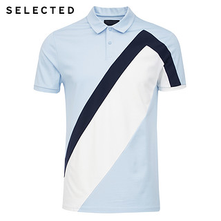 SELECTED思莱德夏新潮流撞色poloshirt修身翻领T恤男S|419306507