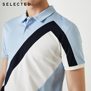 SELECTED思莱德夏新潮流撞色poloshirt修身翻领T恤男S|419306507