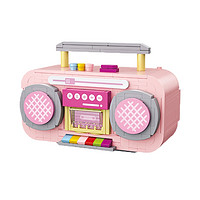 新品发售：LOZ 俐智 mini颗粒创意拼插积木 粉色复古收音机