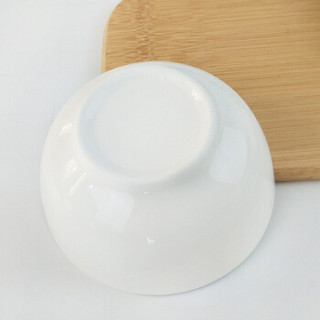 卡质 KAZHI 餐具 4.5英寸饭碗 酒店陶瓷米饭碗白瓷碗 饭店白色陶瓷碗 可定制可印字 10个装