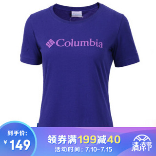 哥伦比亚（Columbia）T恤 女士野外探索系列经典Logo圆领短袖吸湿舒适 PL1994   468 M