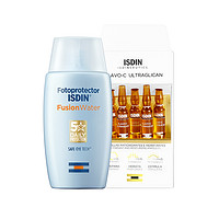 考拉海购黑卡会员： ISDIN 怡思丁 多维光护沁融水感防晒液 SPF50+ 50ml+蛋白聚糖紧致亮肤安瓶2ml*5支