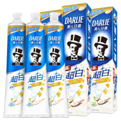 黑人(DARLIE)超白密泡小苏打牙膏190g*3(共570g)去牙渍 去黄牙(新老包装随机发放)