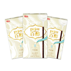 格力高(glico)百醇牛奶味注心饼干48g*3盒 下午茶夹心休闲网红零食