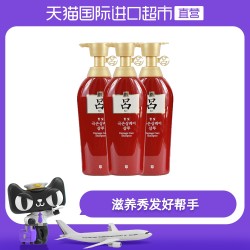 3瓶装韩国进口红吕洗发水400ml烫染修护受损毛躁