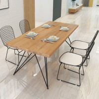 捍卫者 北欧铁艺餐桌120*60*75cm（倒圆角内斜切）