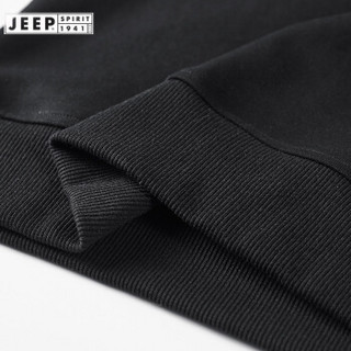 吉普（JEEP）卫衣男休闲套头2019年秋冬新品立领上衣外套FSMS1307 黑色 L