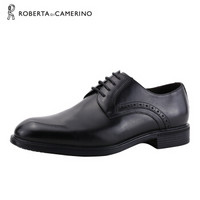 诺贝达 ROBERTA DI CAMERINO 男士英伦商务休闲系带尖头牛皮正装鞋子 黑色 42