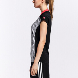 阿迪达斯 Adidas 短袖T恤女夏季运动休闲羽毛球服AC5003 黑色 XS