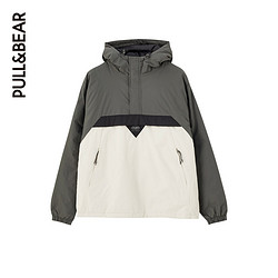 PULL&BEAR 外套男冬标志补丁装饰袋鼠口袋外套 09716527