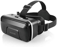 Elecom宜丽客 VR护目镜 VR耳机 可调整 支持眼镜 4.0~6.5英寸iPhone/andorid使用VRG-X01BK 1) 单品 黑色