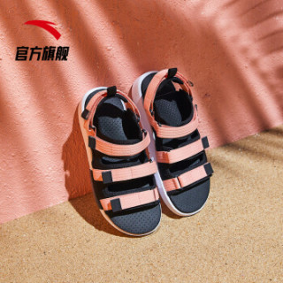 92926971 夏季时尚仙女平底休闲鞋沙滩鞋运动凉鞋女 黑/浅裸粉/安踏白