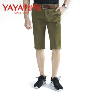 鸭鸭（YAYA）短裤男夏季休闲时尚运动五分裤男士短裤沙滩裤 D-c201 军绿 50/XL