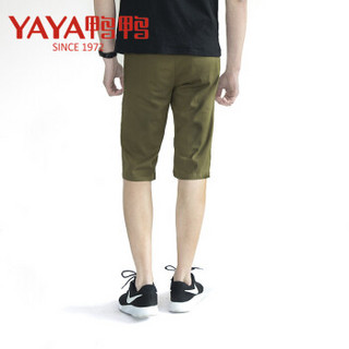 鸭鸭（YAYA）短裤男夏季休闲时尚运动五分裤男士短裤沙滩裤 D-c201 军绿 50/XL