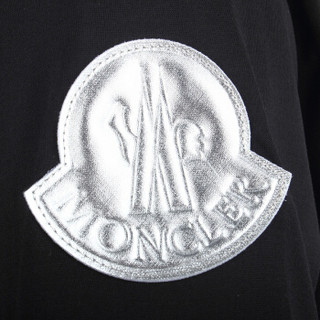 商品moncler 盟可睐 女士黑色棉质银色袖标圆领短袖t恤 e1 093