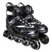 COUGAR 美洲狮 成人可调休闲轮滑鞋刷街溜冰鞋 黑色L码