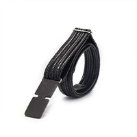 TRUSSARDI  JEANS杜鲁萨迪男士深棕色粘合革编织松紧可调节腰带71L00065  9Y099999  B220 95码