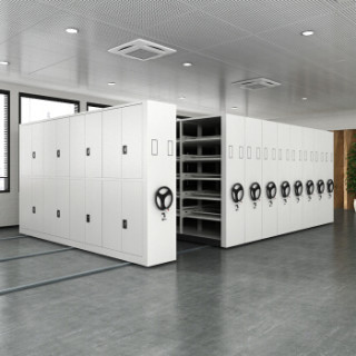 佐盛密集架手摇式移动档案文件柜资料柜钢制轨道密集柜一列6组每立方