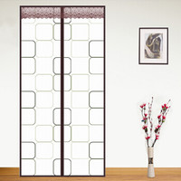 宫薰 夏季空调门帘门帘厨房防冷气油烟家用PVC塑料隔热挡风夏天透明隔断帘 咖啡色魔方90*200