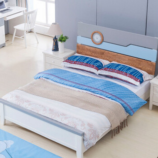 摩高空间实木儿童床学生标准1.5米床青少年男孩单人床+床垫-05