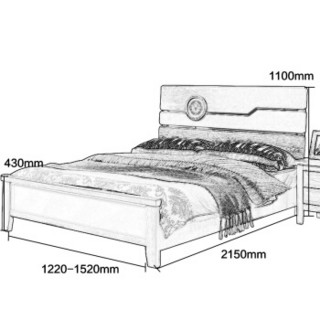 摩高空间实木儿童床学生标准1.5米床青少年男孩单人床+床垫-05