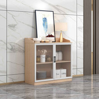 中伟文件柜办公柜木质矮柜茶水柜资料柜墙边柜酒水柜储物柜现代简约员工柜双门柜玻璃门