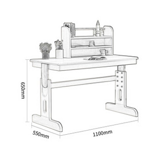 摩高空间实木书桌儿童学习桌北欧风格进口北美黑胡桃木书桌-椅子