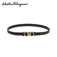 Salvatore Ferragamo 菲拉格慕 经典款女士Gancini系列黑色牛皮革腰带 0715735_C _ 80