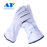 AP 友盟AP-2112烧焊防护手套 焊工电焊手套 直指焊接 隔热防火阻燃耐高温抗刺穿劳保工作手套 10码