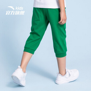 安踏(ANTA)官方旗舰店儿童童装男中大童2020夏季新款针织七分裤A35028309冰瓷绿-2/150