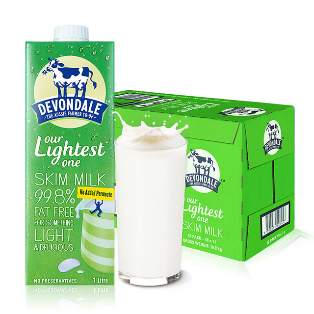 移动专享：Devondale 德运 脱脂高钙纯牛奶 1000ml*10盒