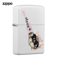 之宝（ZIPPO）打火机 好奇猫-白哑漆 精美彩印 214-C-000090 煤油防风火机