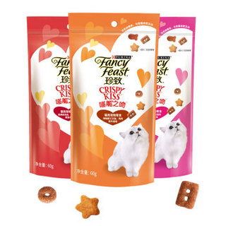 FANCY FEAST 珍致 泰国进口 珍致 FancyFeast 喵脆之吻猫零食 3口味60g*6