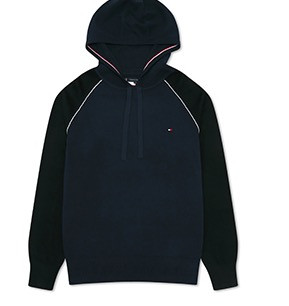 TOMMY HILFIGER 汤米·希尔费格 男士套头抽绳连帽针织衫 MW0MW12260 藏青色 M